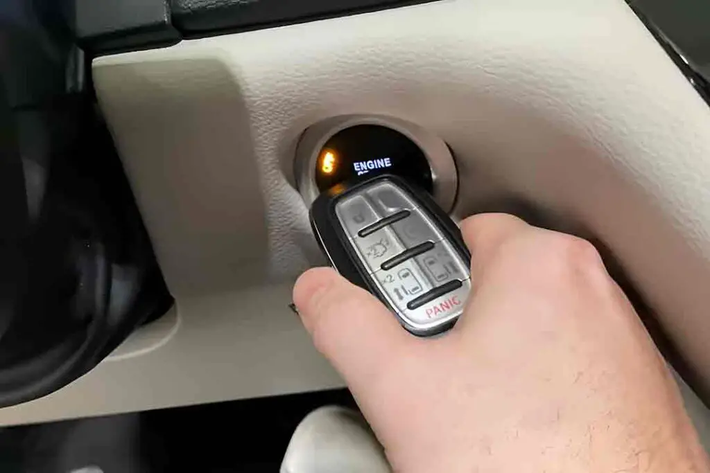 Chrysler Pacifica push button start when key fob is dead